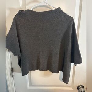 Brunello Cucinelli Gray and Gold Knit Sweater poncho/cape size M EUC